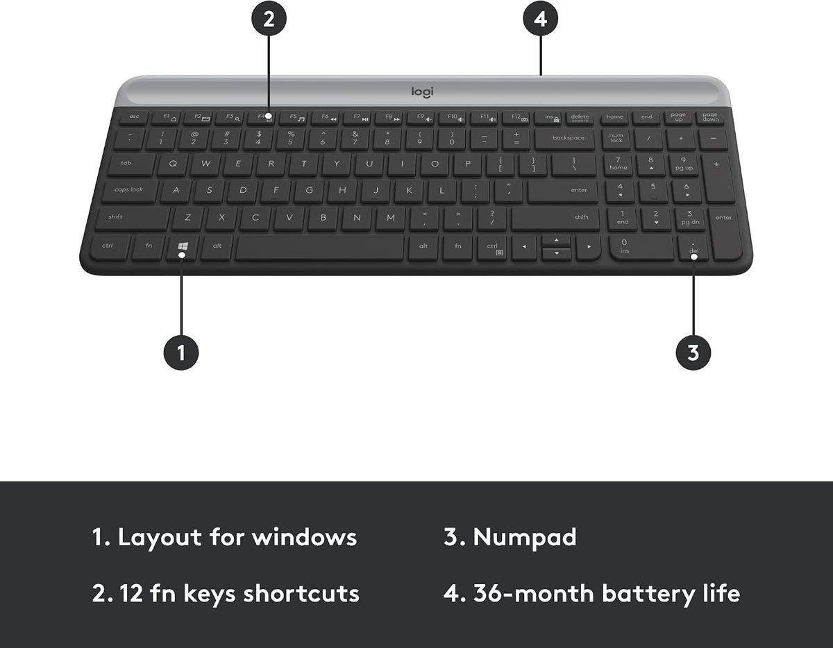 Logitech MK470 Slim Wireless Keyboard & Mouse Combo