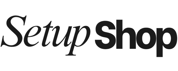 The logo for Setup Shop, featuring the text 'Setup Shop' in black on a plain white background.